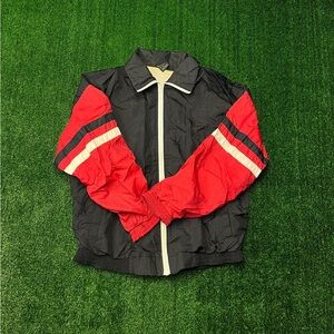 90s Contender Black and Red Windbreaker Jacket